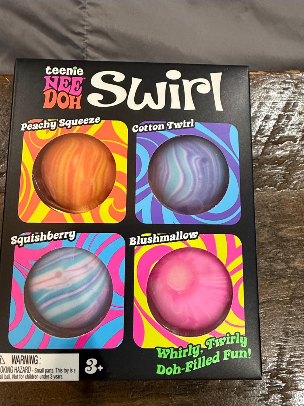 Authentic Needoh swirl 4 pk Blushmallow Pink Squishy Toy